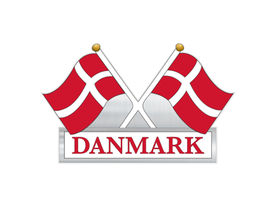Sticker Two Flags Denmark Foil Height 9 cm