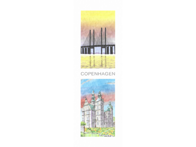 Bookmark, Øresund Bridge / Rosenborg, 5.5 x 17 cm