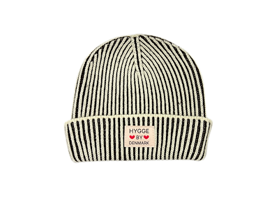 Beanie stribet brun/hvid