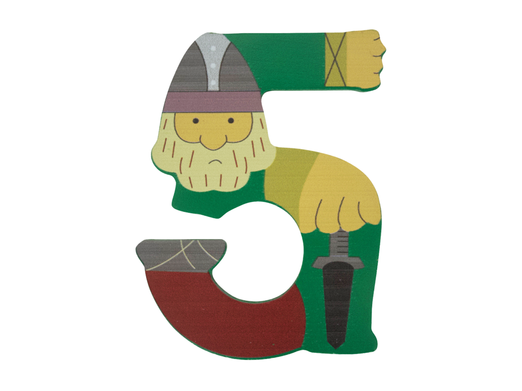 Wooden Number Viking 5