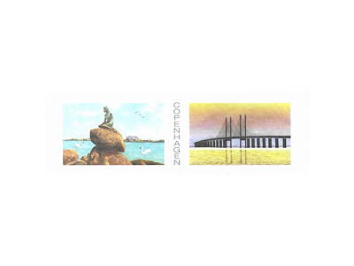 Bookmark, The little Mermaid / Øresunds Bridge  17 x 5,5 cm 