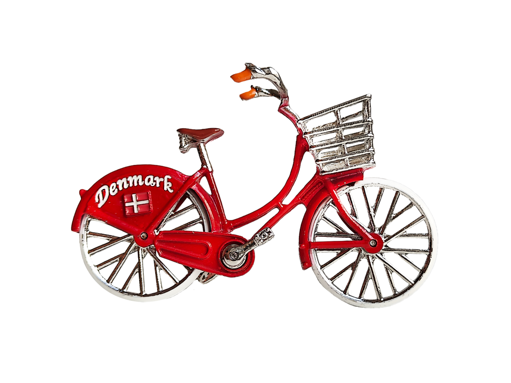 Figurine Bicycle With Rotating Wheels Red