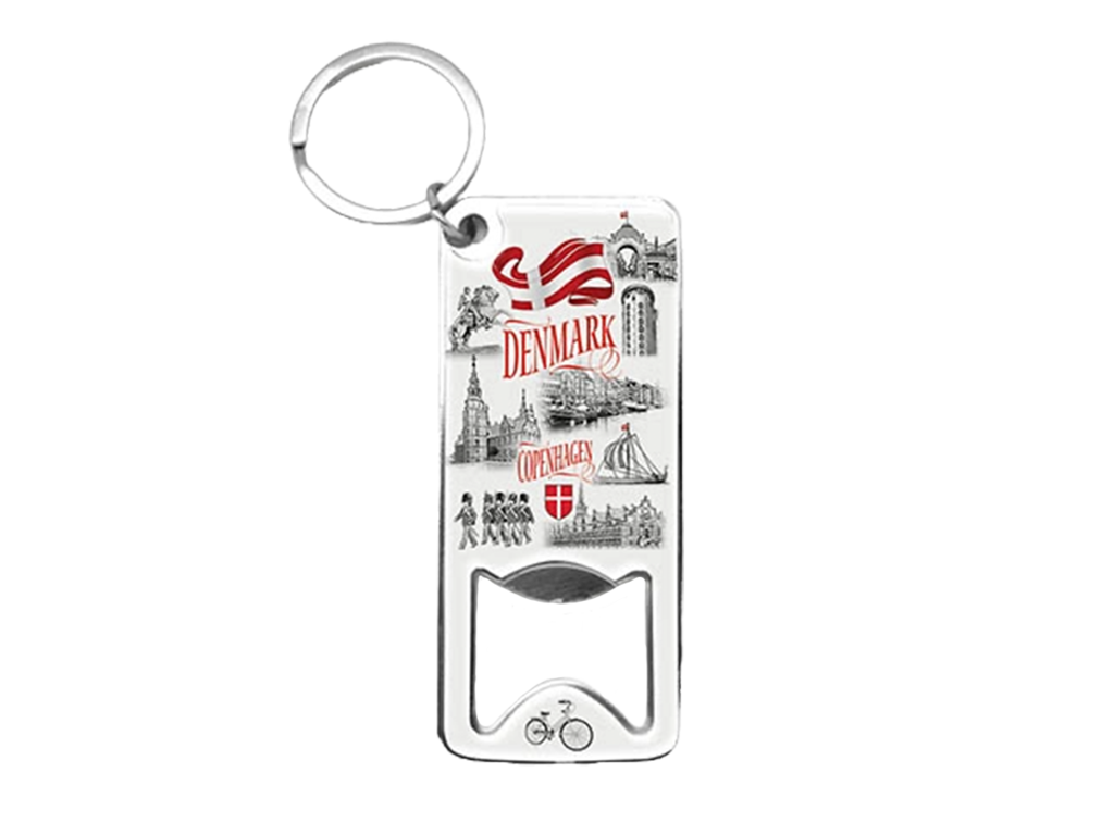 Keyring and Bottle Opener, Black & White