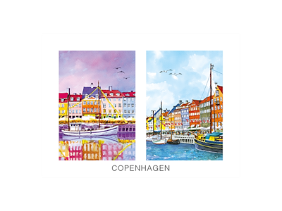 Postkort, Nyhavn x2 Nr. 2 16,5x12cm 