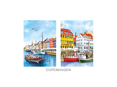 Postkort, Nyhavn x2 Nr. 1 16,5x12cm 