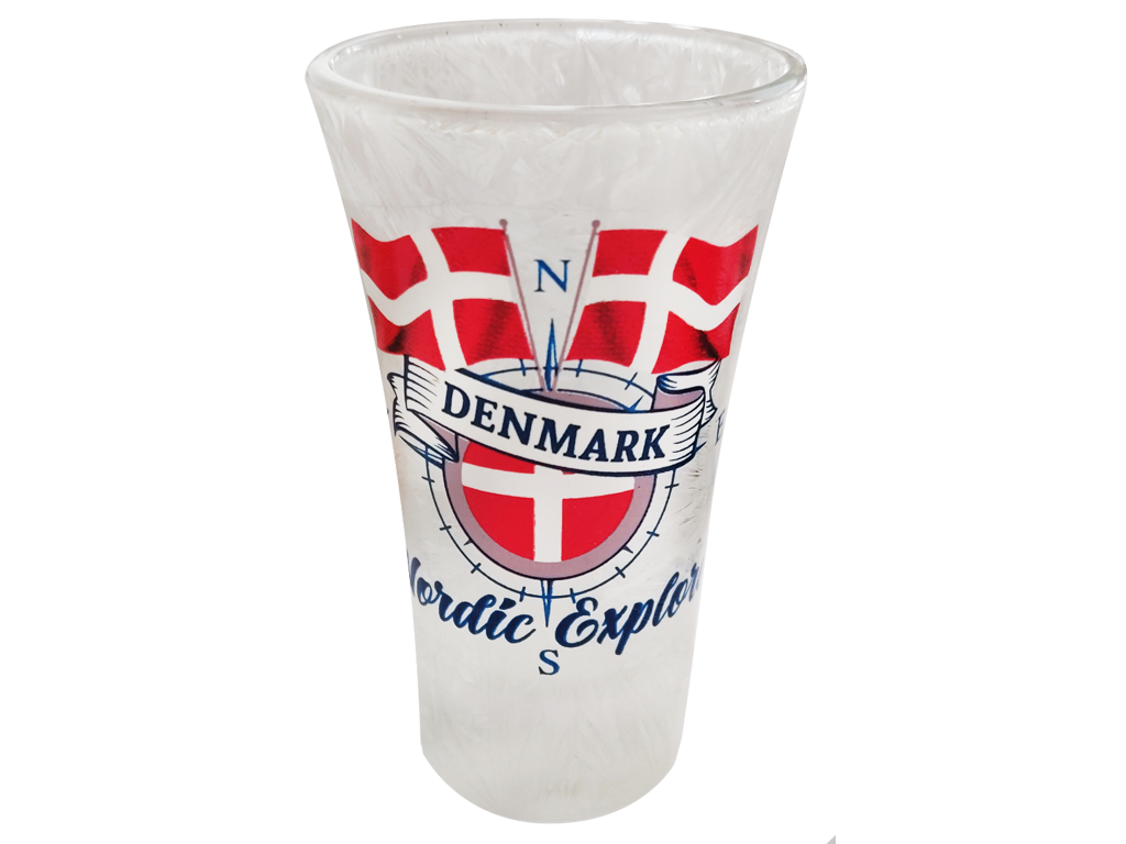 Shotglas Frosted 2 x DK Flags Og Nordic Explorer