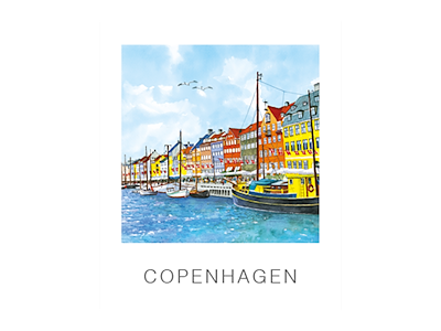 Postkort, Nyhavn 10x12cm 