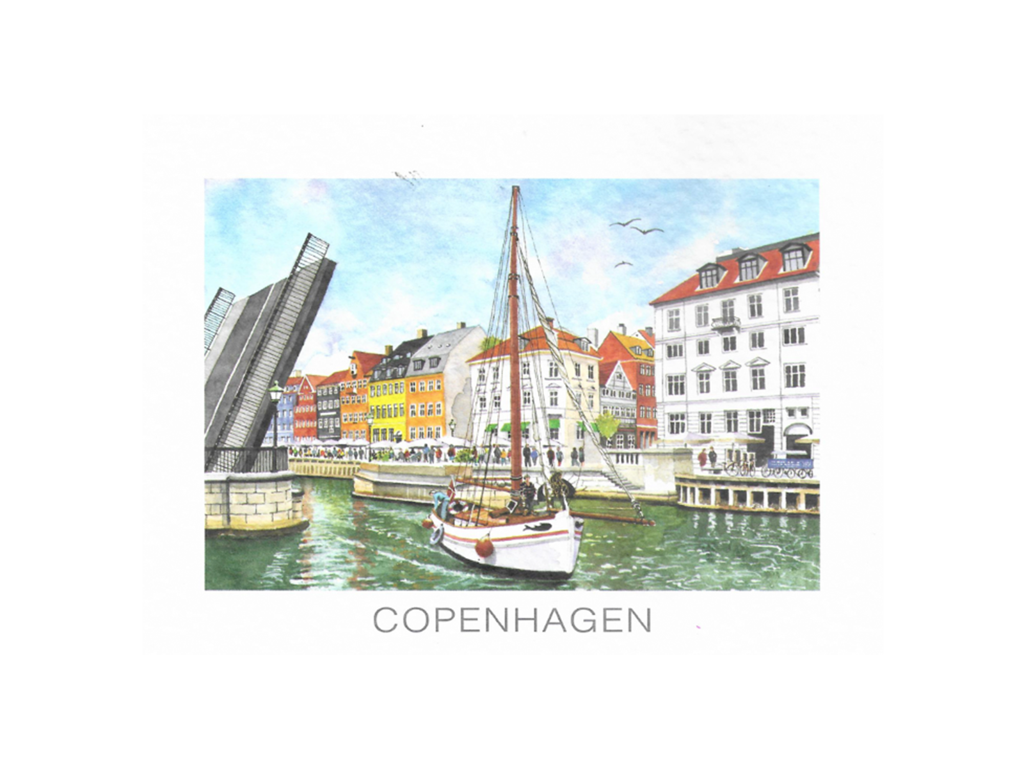 Postcard, Nyhavn Bridge / Ship, 16.5 x 12 cm