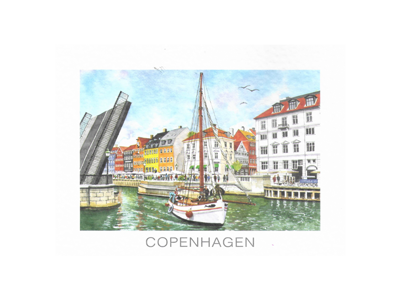 Postcard, Nyhavn Bridge / Ship, 16.5 x 12 cm