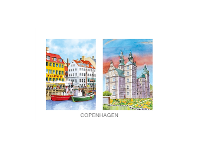 Postkort, Nyhavn/Rosenbrog 16,5x12cm 