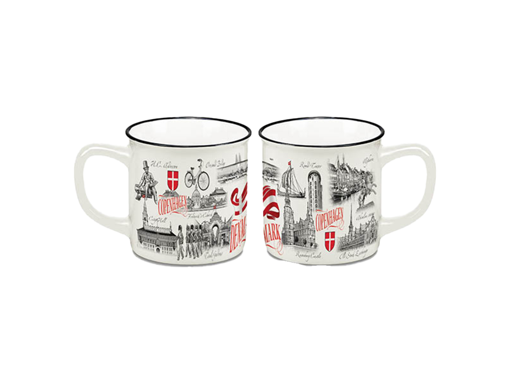 Bone China Mug, Small, Black & White