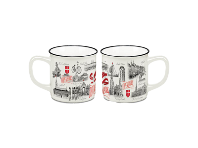 Bone China Mug, Small, Black & White