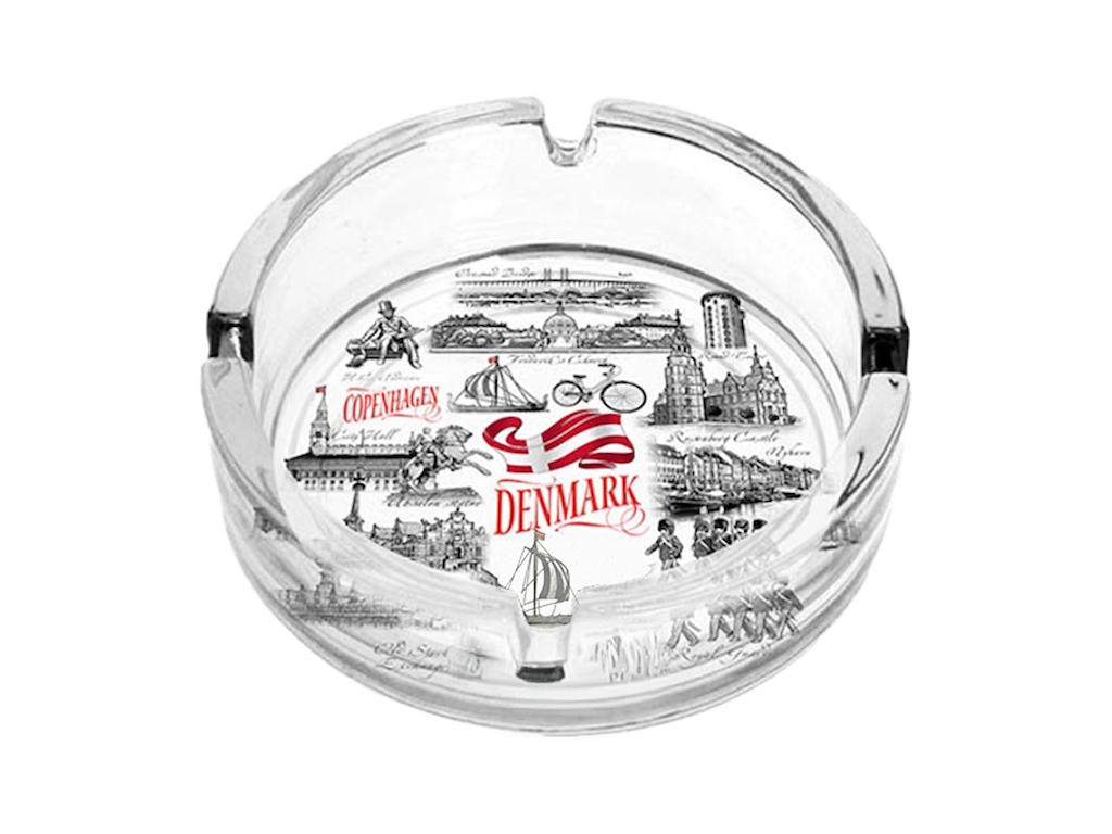 Ashtray Glass, Black & White