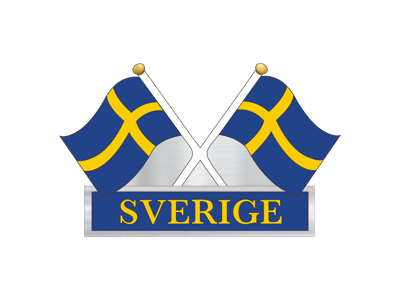 Sticker Two Flags Sweden Foil Height 9 cm