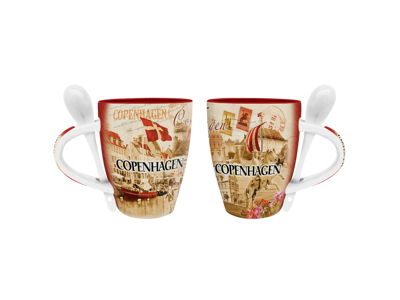 Mug With Spoon, Retro CPH Large 