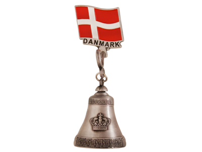 Magnet Flag With Hanging Bell Pewter