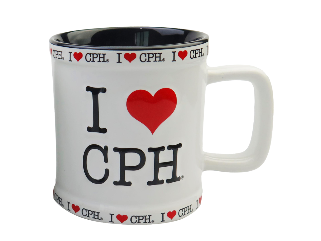 Mug I Love Copenhagen Embossed White