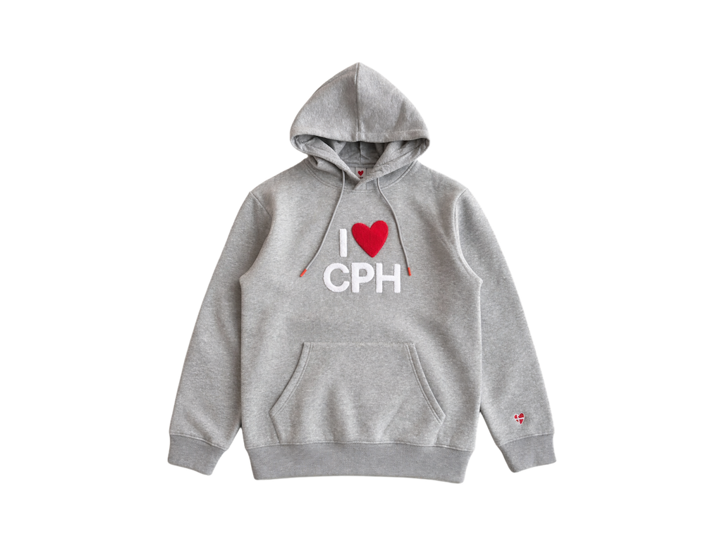 Hoodie, I Love CPH Grå