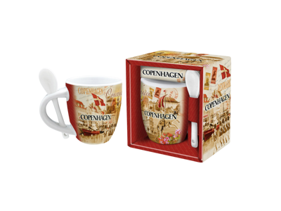 Mug With Spoon, Retro CPH