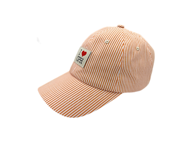Kasket I Love CPH Stribet Orange/Hvid