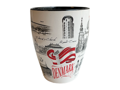 Mug With Spoon, Black & White Large 