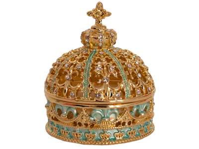 Jewelry Box Crown With Box Green 5.4 cm