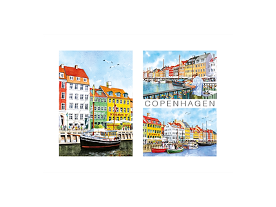 Postkort, 3x Nyhavn Nr. 1 16,5x12cm 