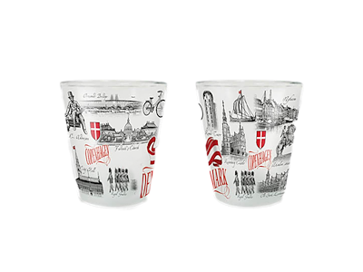 Shotglass Frosted Square, Black & White