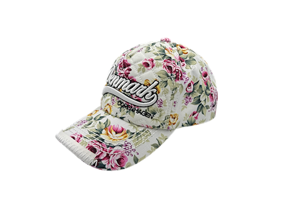 Kasket DK Blomster Hvid