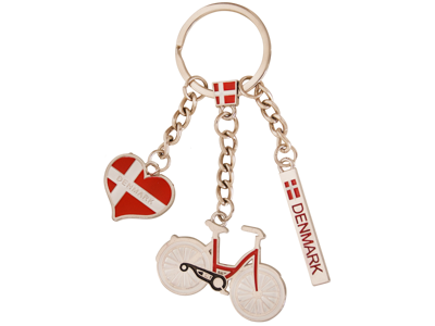 Keyring Bike Heart Flag
