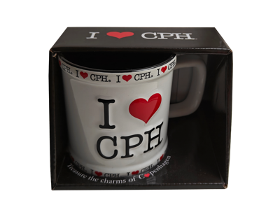 Mug I Love Copenhagen Embossed White