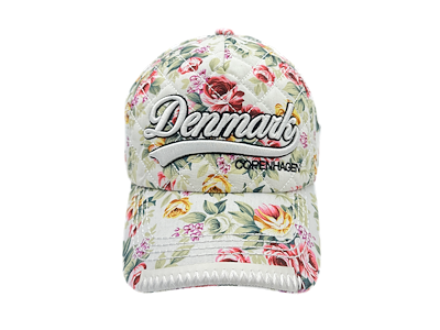 Kasket DK Blomster Hvid