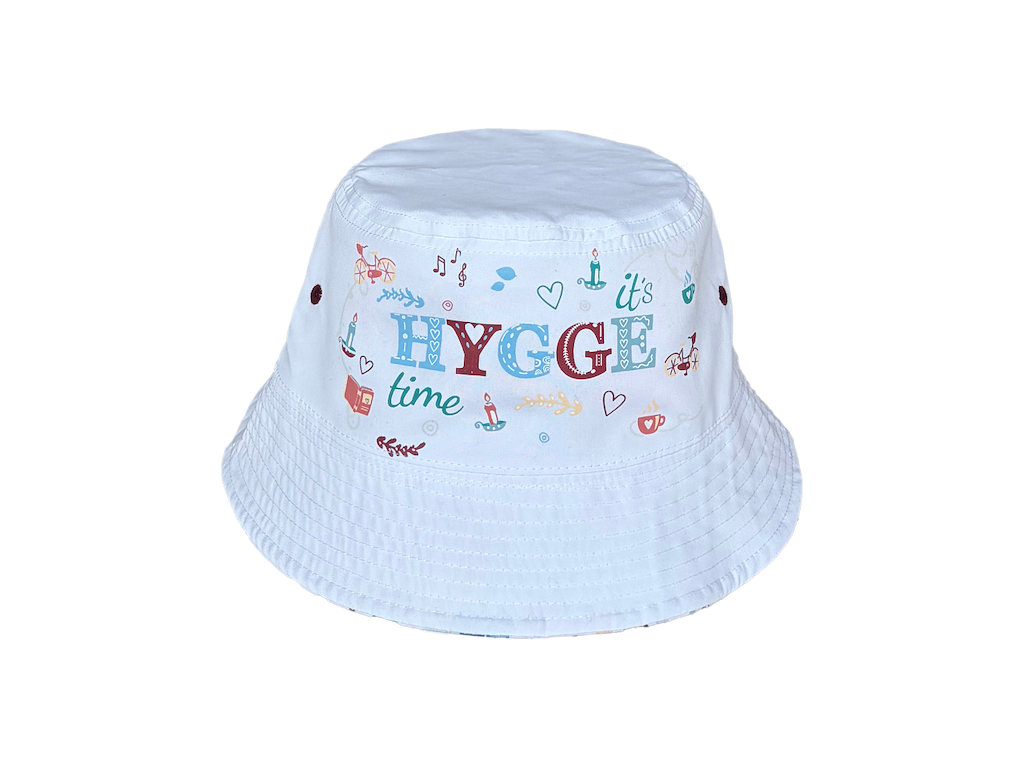 Bøllehat, Vendbar - Hygge Hvid/Mønster