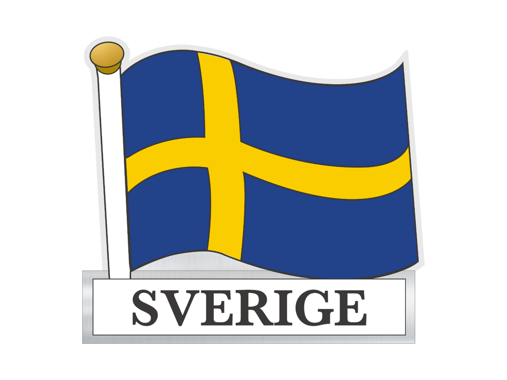 Sticker Flagpole Sweden Foil Width 7 cm