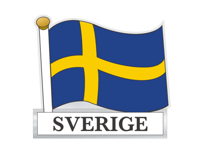 Sticker Flagpole Sweden Foil Width 7 cm