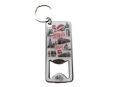 Keyring and Bottle Opener, Black & White