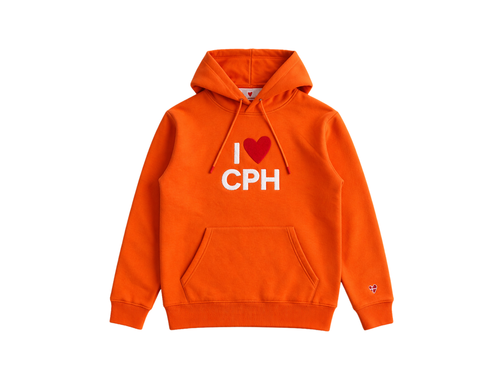Hoodie, I Love CPH Orange