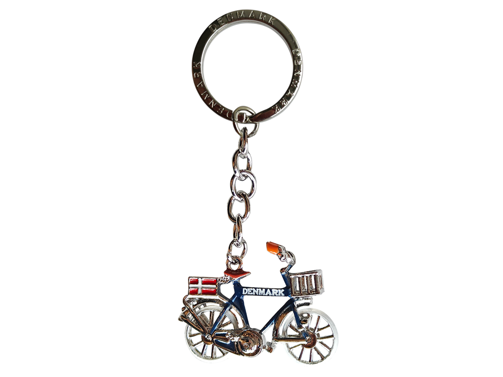 Keyring Bicycle With Rotating Wheels