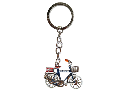 Keyring Bicycle With Rotating Wheels