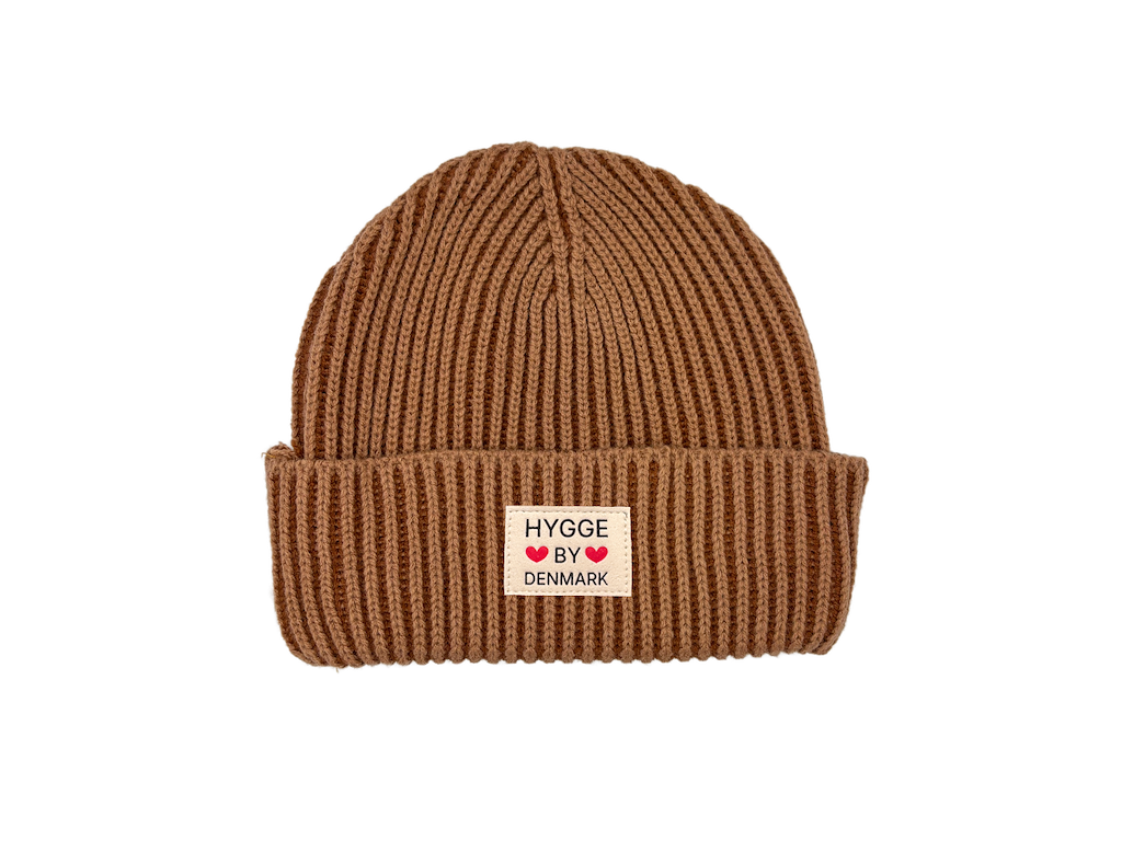 Beanie stribet brun/brun