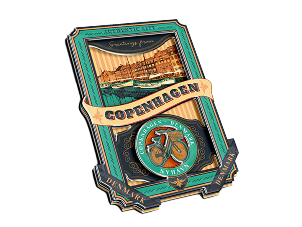 Magnet, Wood, Copehagen Nyhavn Bicycle