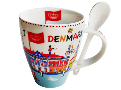 Mug Copenhagen Colors With Spoon
