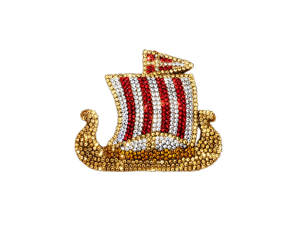 Magnet, Vikingeskib Læder Rhinestones