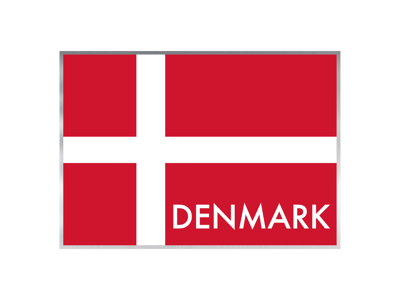 Sticker Flag Denmark Foil 7.5x5.5 cm