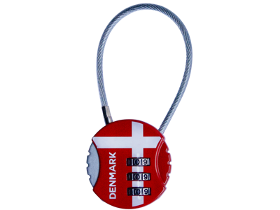 Suitcase Lock Danish Flag Round