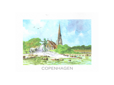 Postcard – Gefion Fountain, 16.5 x 12 cm