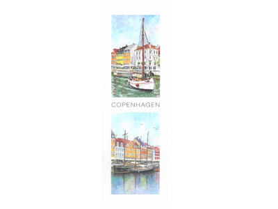 Bookmark, Nyhavn Ships, 5.5 x 17 cm