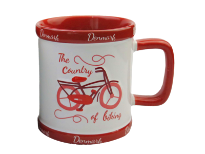 Mug Retro Bicycle Embossed Red