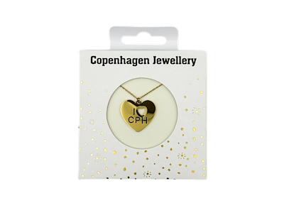 Halskæde Hjerte - I Love CPH-Guld