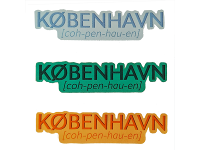 Sticker, København 3 pcs.